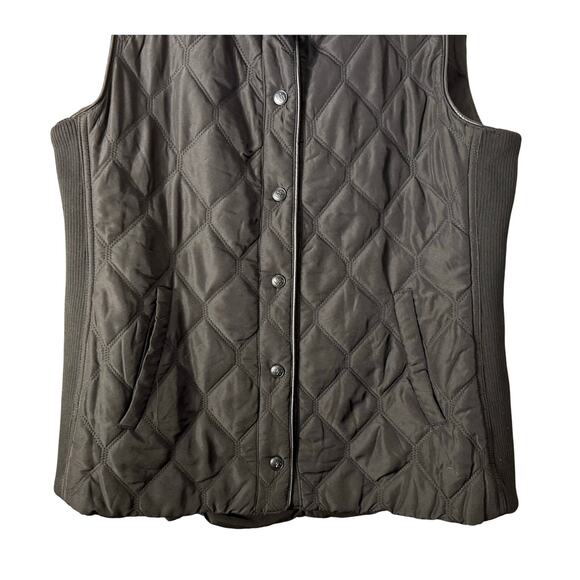 Chico’s Rib Trim Black Vest Size 12 Quilted (Chico’s Size 2) Large - Picture 6 of 13